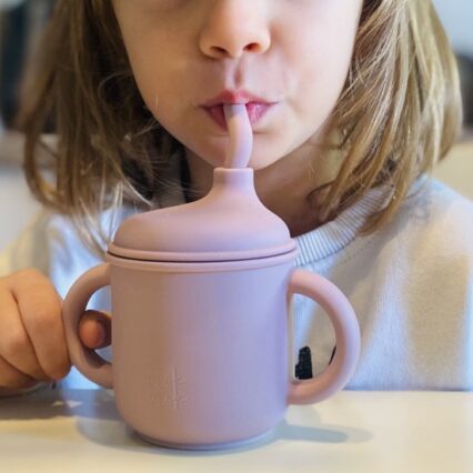 Silicone Cup with handles & straw Cosy