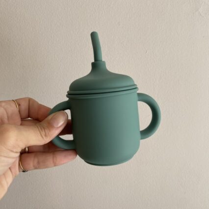 Silicone Cup with handles & straw Cosy