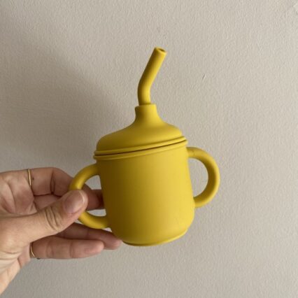 Silicone Cup with handles & straw Cosy