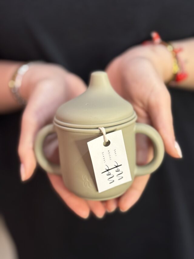 Silicone Sippy Cup with handles.