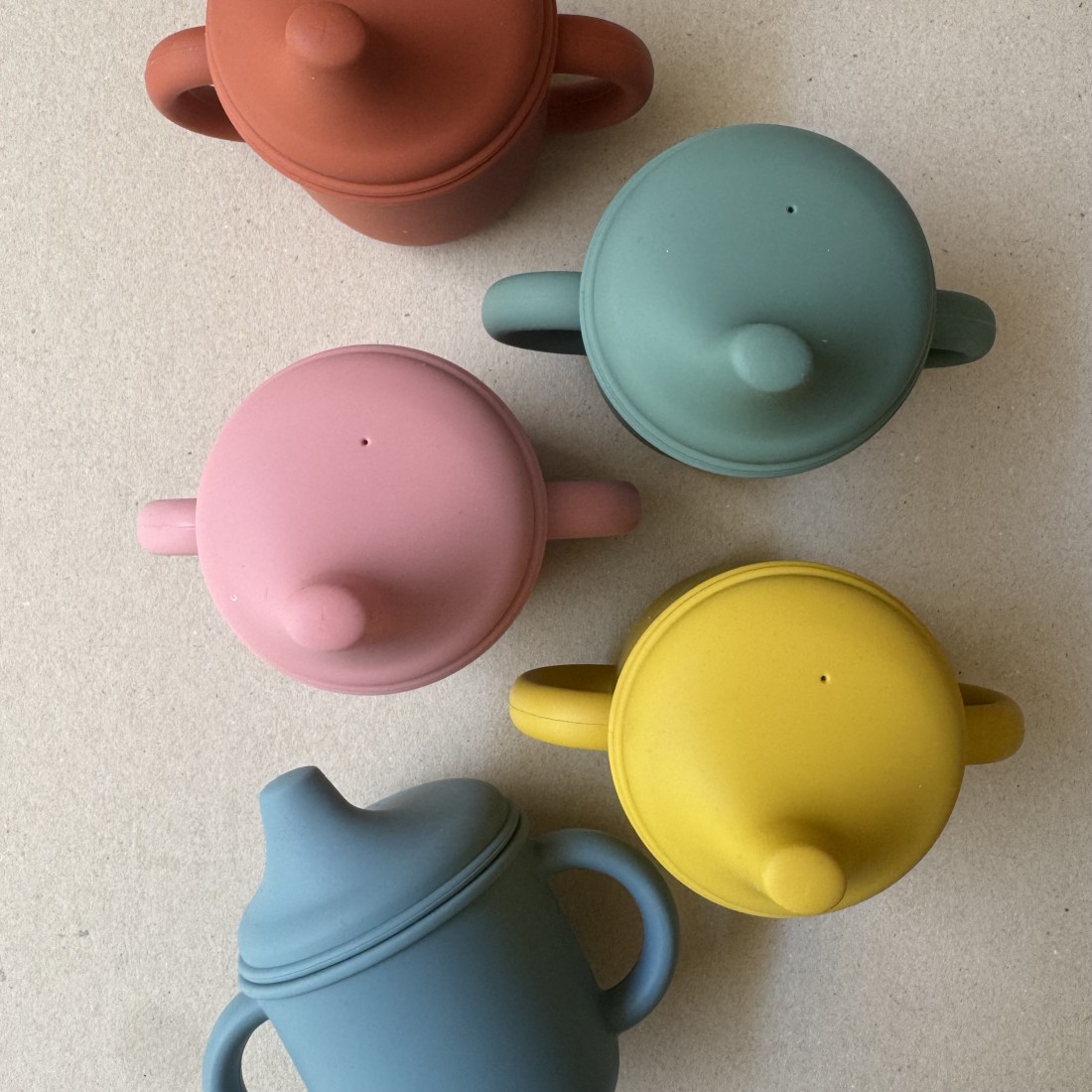Silicone Sippy Cup with handles Kίτρινο