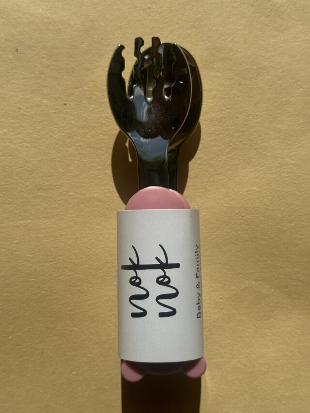 Set Silicone and Stainless Steel Spoon + Fork | I am big 6m+