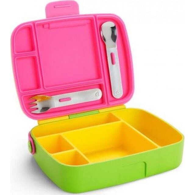 Munchkin πλαστικό παιδικό σετ φαγητού Yellow / Pink - Image 2