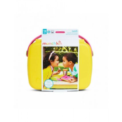 Munchkin πλαστικό παιδικό σετ φαγητού Yellow / Pink