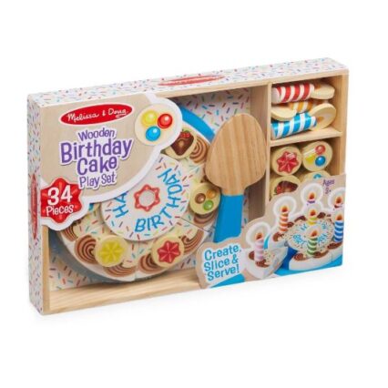 Melissa and Doug Τούρτα Γενεθλίων Σετ Ξύλινο Παιχνίδι 34τμχ 50532