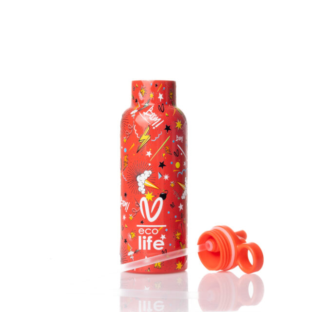 Ecolife X Vasiliki Spitha Παιδικό Παγούρι Θερμός Ανοξείδωτο BPA Free Πορτοκαλί 500ml - Image 3