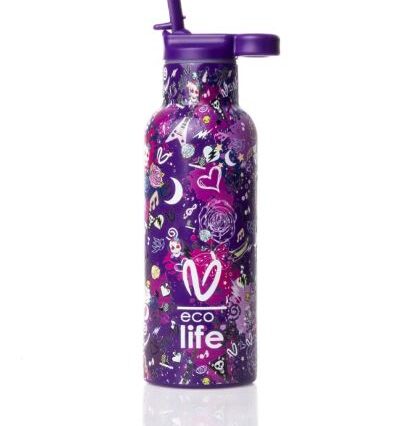 Ecolife X Vasiliki Das Παιδικό Παγούρι Θερμός Ανοξείδωτο BPA Free Μωβ 500ml