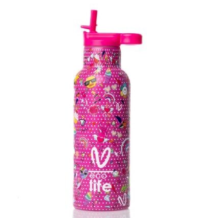 Ecolife X Vasiliki Thermos Ανοξείδωτο Παγούρι Θερμός Rainbow 500ml