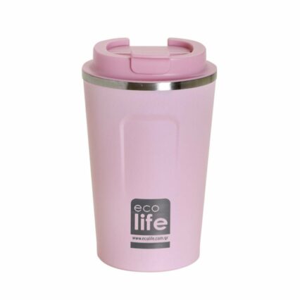 Ecolife Coffee Ποτήρι Θερμός Ροζ 370ml