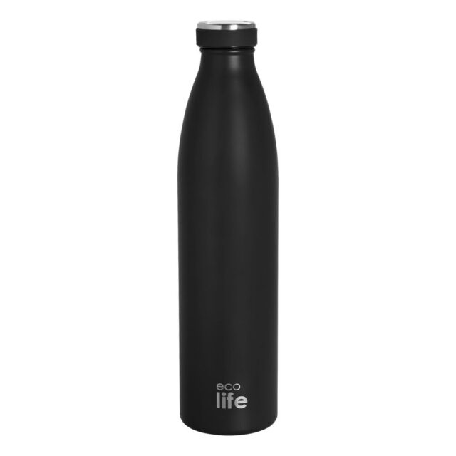 Ecolife Μπουκάλι Θερμός Slim Μαύρο 1 lt