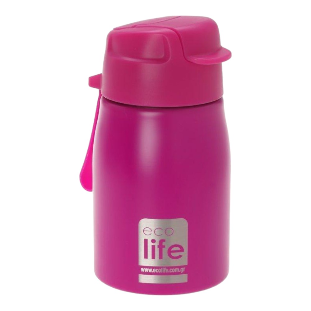 Ecolife Pink Παγουράκι 400ml | Eσωτερικό Καλαμάκι