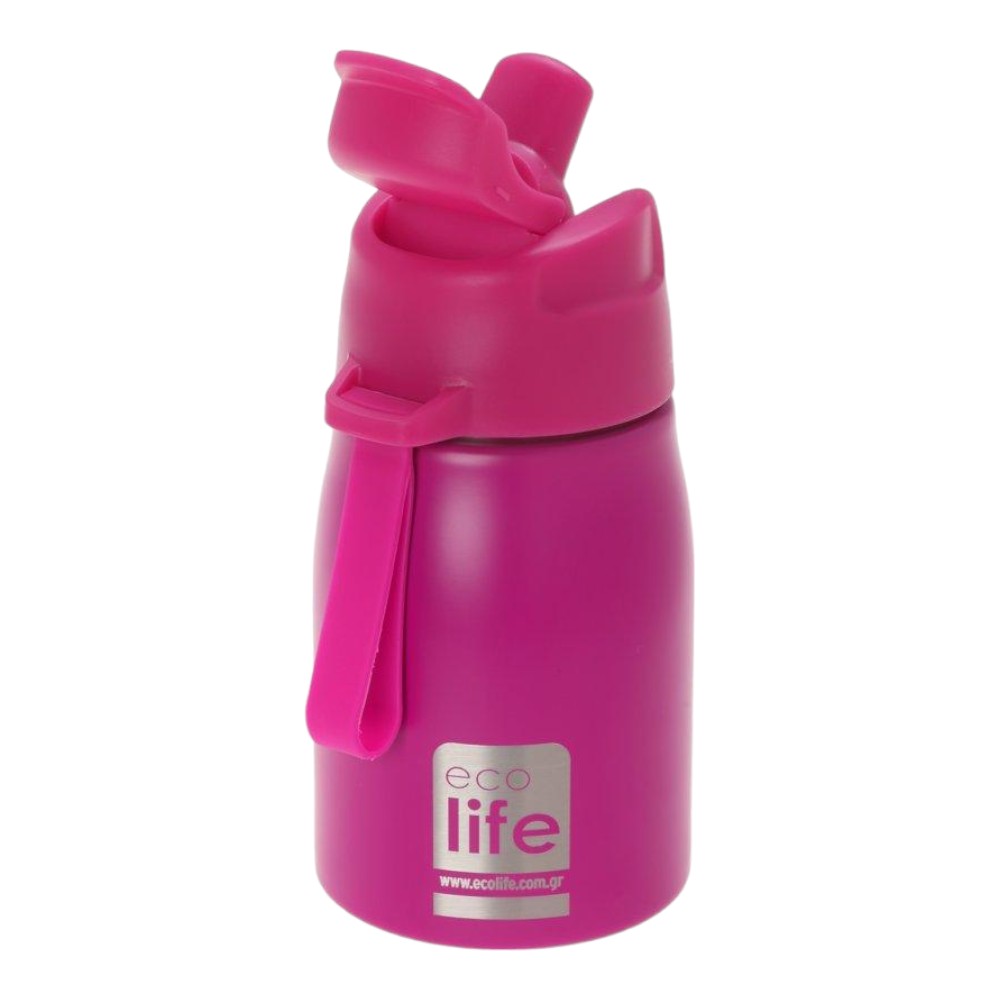 Ecolife Pink Παγουράκι 400ml | Eσωτερικό Καλαμάκι - Image 2