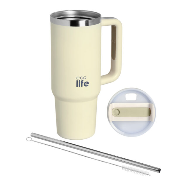 Ecolife Ανοξείδωτο Θερμός 900ml |CREAM - Image 2