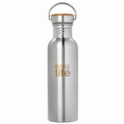 Παγούρι Ecolife Bamboo Inox 750ml Ασημί