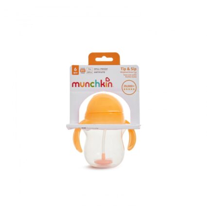 Κύπελλο με καλαμάκι Munchkin 6m+ 207ml πορτοκαλί