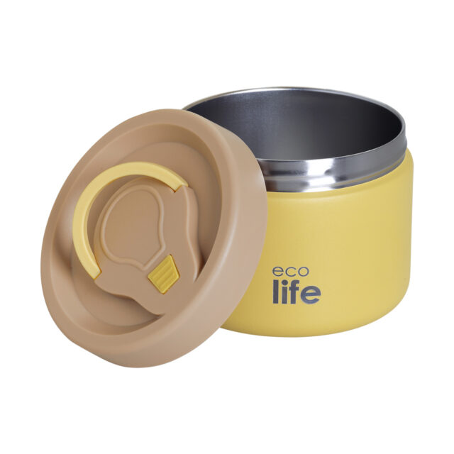 Ecolife Στρογγυλό Θερμός Φαγητού 650ml Κίτρινο - Image 2