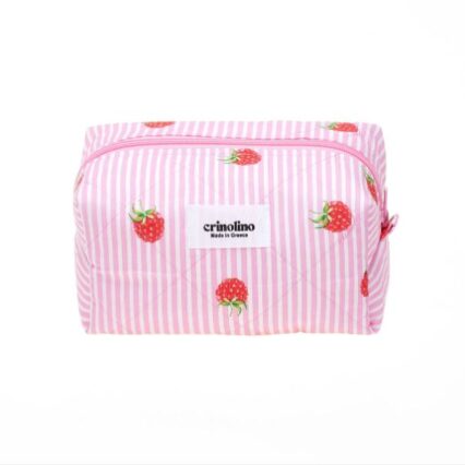 RASPBERRY STRIPES MAKEUP BAGS Classic Bag