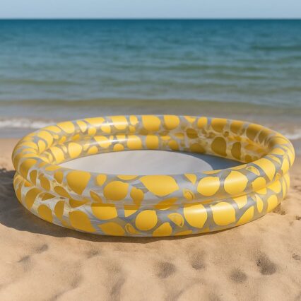 Swim Essentials: Φουσκωτή Πισίνα Μωρού 100 εκ με 2 Αεροθαλάμους - "Yellow white lemon"