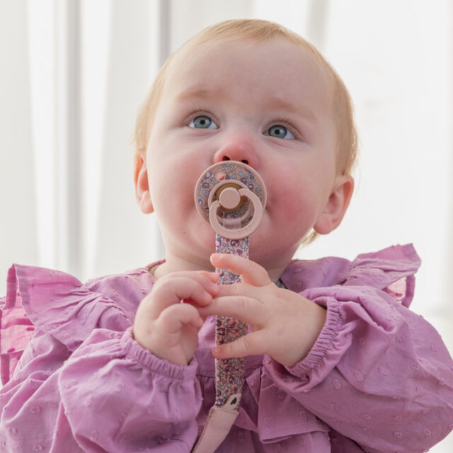 Bibs Κλιπ Πιπίλας Liberty από Ύφασμα Eloise Blush - Image 2