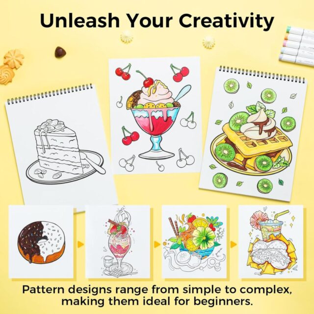 Ohuhu Bleedproof Coloring Book Enjoy the Sweet Moments - Image 2