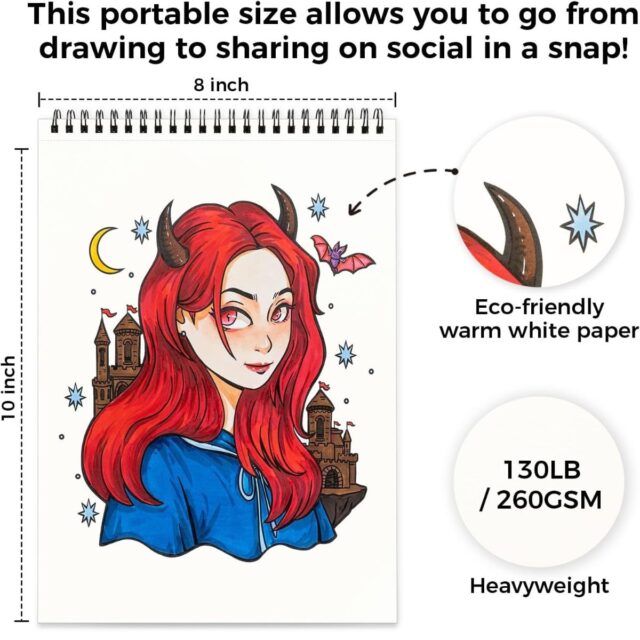 Ohuhu Bleedproof Coloring Book Portraits of Joy - Image 2