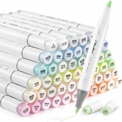 Ohuhu Honolulu Alcohol Art Markers Σετ 48 Pastel Μαρκαδόρων Brush & Chisel