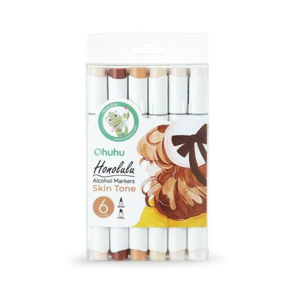 Ohuhu Honolulu Alcohol Art Markers Σετ 6 Skin Tones Brush & Chisel