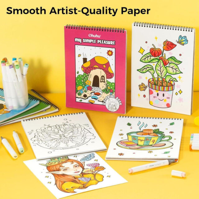 Ohuhu Bleedproof Coloring Book – My Simple Pleasure - Image 4