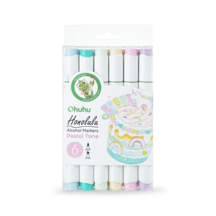 Σετ Μαρκαδόροι Ohuhu Honolulu Alcohol Art Markers Pastel Tone Brush & Chisel (6 τεμάχια)