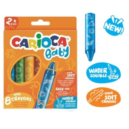 ΚΡΑΓΙΟΝ ΚΕΡΙΝΑ CARIOCA BABY JUMBO (2+) 6 χρωμ. (water soluble-super soft)