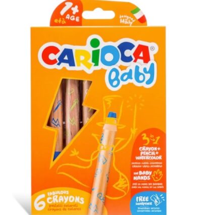 ΚΡΑΓΙΟΝ/ΞΥΛΟΜΠΟΓΙΑ ΚΕΡΙΝΑ CARIOCA BABY JUMBO (1+) 6 χρωμ.