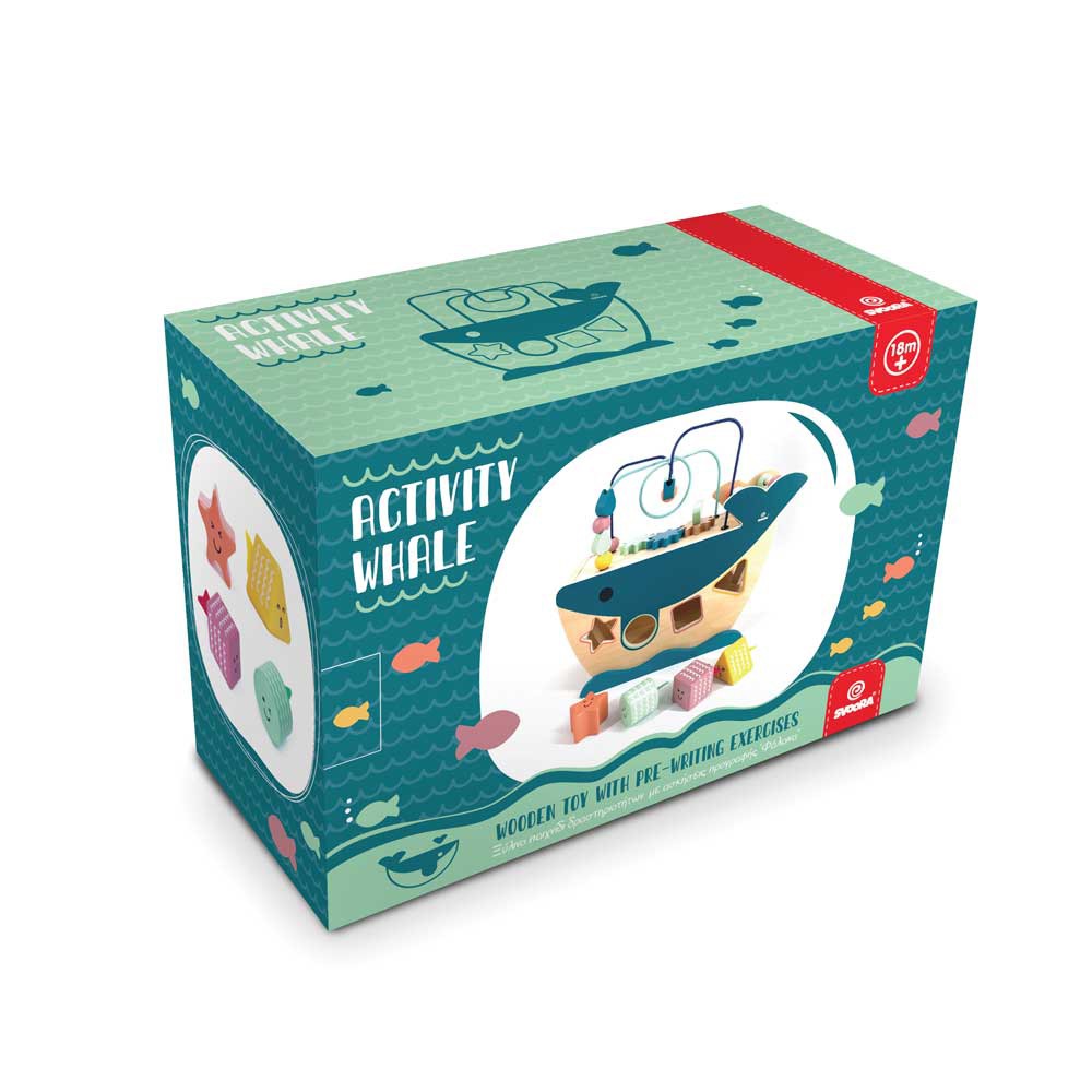 Svoora ξύλινο παιχνίδι δραστηριοτήτων με ασκήσεις προγραφής "Φάλαινα" - Image 3