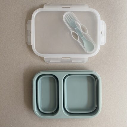 LunchBox Foldable Pistachio with fork + spoon 950 ML