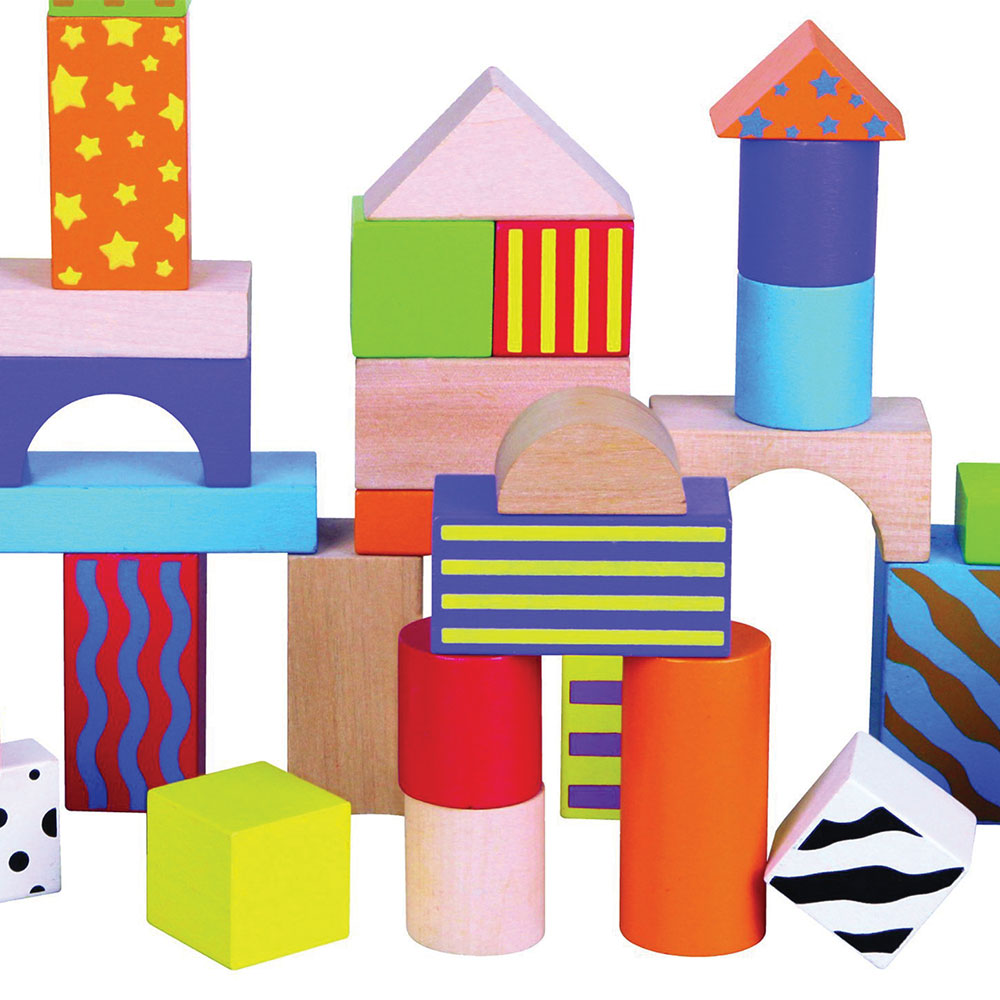 Viga Ξύλινα 50 τουβλάκια 3 εκ. πολύχρωμες εκτυπώσεις σε κουβαδάκι - Image 6