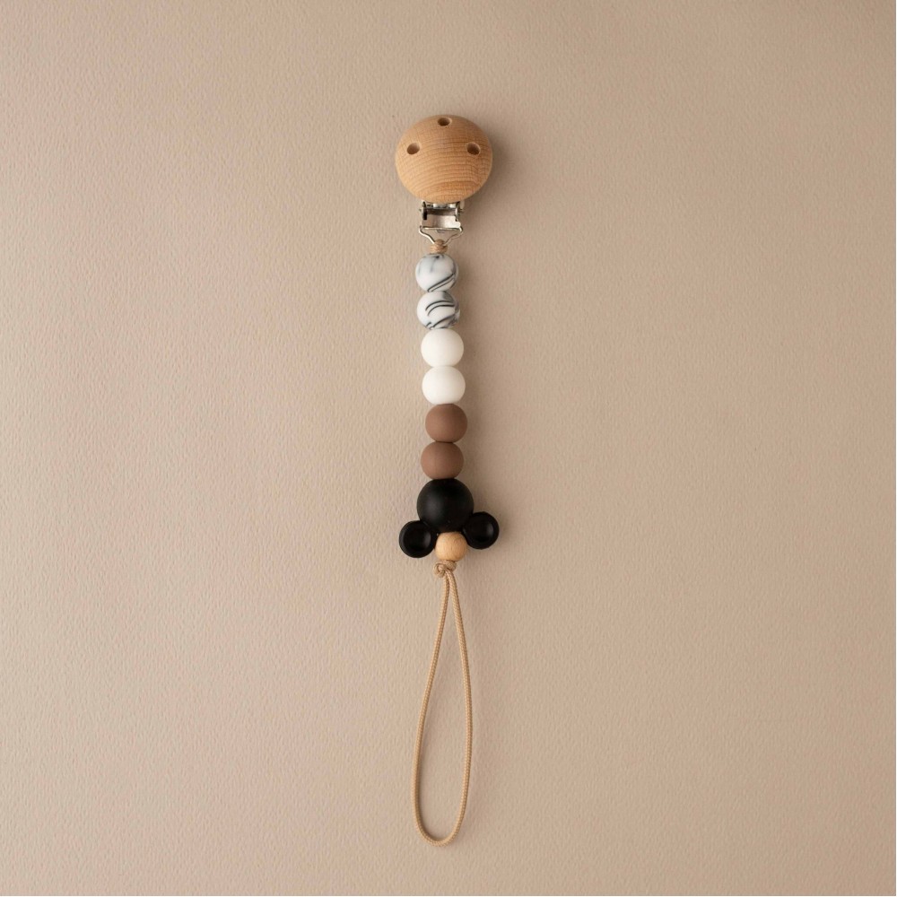 Pacifier Clip Mickey chocolate