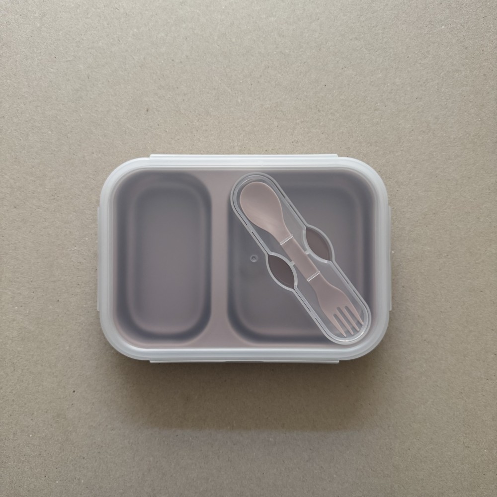 LunchBox Foldable Velvet Rose with fork + spoon 950 ML