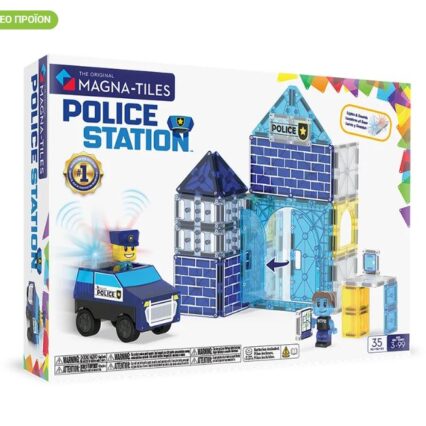 MAGNA-TILES Police Station 35 Τεμάχια – Μαγνητικά Πλακίδια STEM για Αστυνομικό Σταθμό