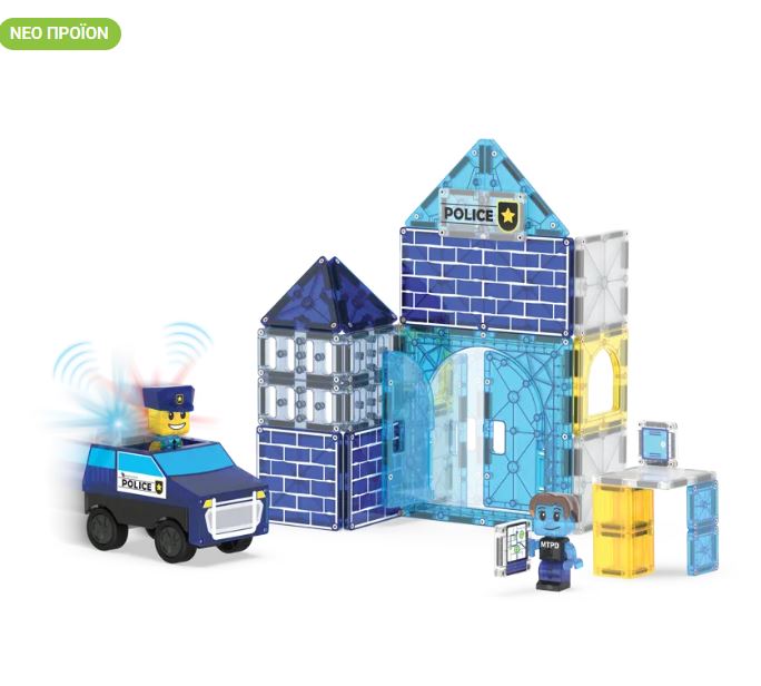 MAGNA-TILES Police Station 35 Τεμάχια – Μαγνητικά Πλακίδια STEM για Αστυνομικό Σταθμό - Image 2
