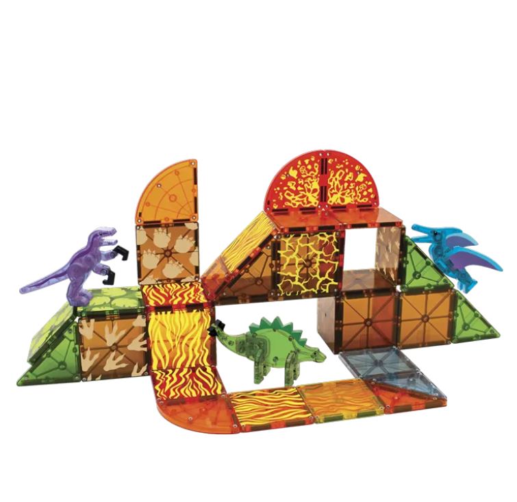 MAGNA-TILES Dino World 40 Τεμάχια – Μαγνητικά Πλακίδια STEM με Δεινόσαυρους - Image 2