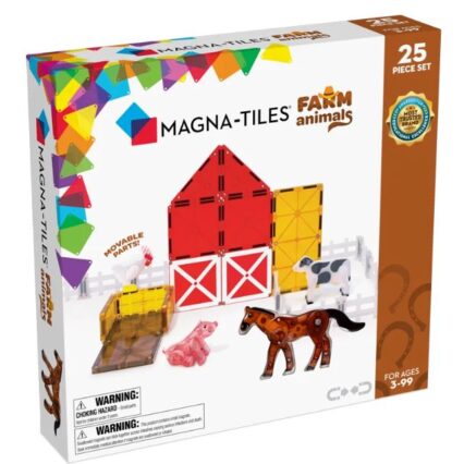 MAGNA-TILES Farm 25 Τεμάχια – Μαγνητικά Πλακίδια STEM με Ζώα Φάρμας