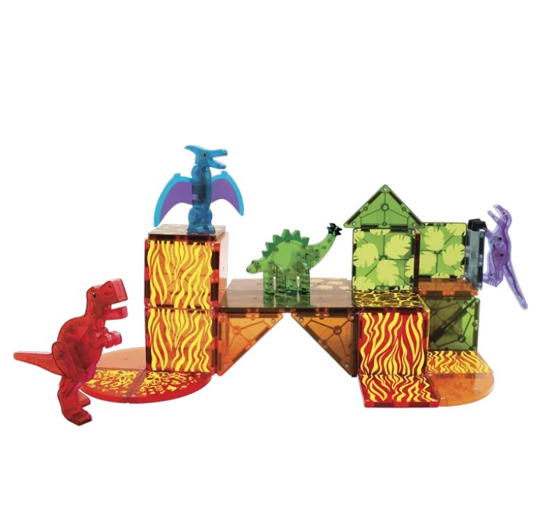 MAGNA-TILES Dino World 40 Τεμάχια – Μαγνητικά Πλακίδια STEM με Δεινόσαυρους - Image 3