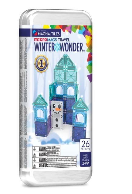 MAGNA-TILES microMAGS Winter Wonder Travel 26 Τεμάχια – Μαγνητικά Πλακίδια STEM για Ταξίδι