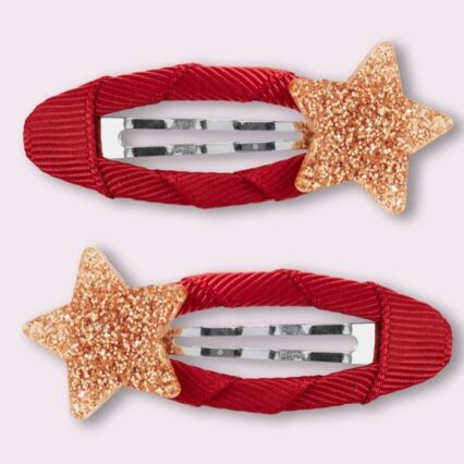 Gold Glitter Star Hair Clips