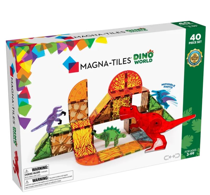 MAGNA-TILES Dino World 40 Τεμάχια – Μαγνητικά Πλακίδια STEM με Δεινόσαυρους