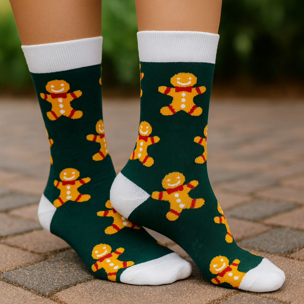 Χριστουγεννιάτικες κάλτσες unisex με σχέδιο Ginger man Νο 38-45 - Image 2