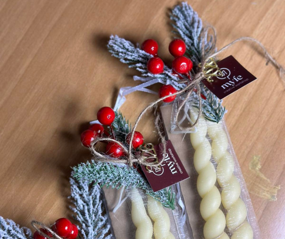 Χειροποίητο Μελισσοκέρι Πλεξούδα – Γιορτινή Συσκευασία - Image 3