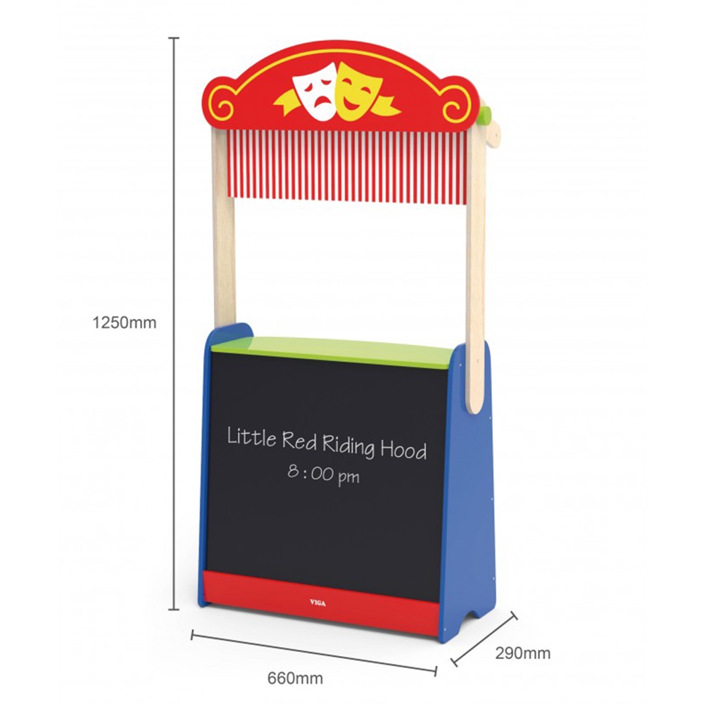 Viga Ξύλινο Κουκλοθέατρο - Μανάβικο με μαυροπίνακα. 125x66x29εκ. - Image 2