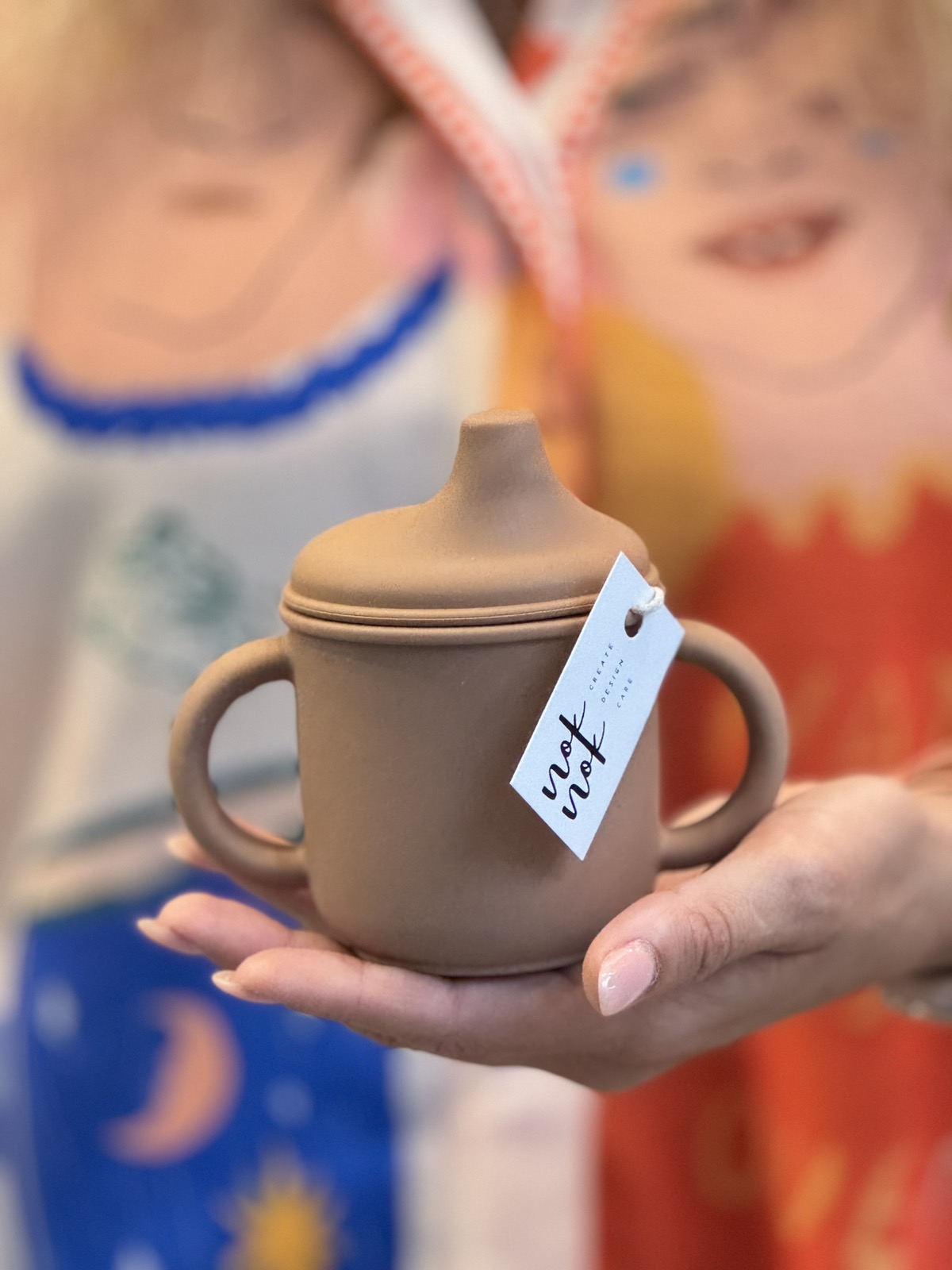 Silicone Sippy Cup with handles Kαραμελί