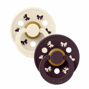 ΣΕΤ ΠΙΠΙΛΕΣ 2ΤΜΧ – COLOUR – Bow Ivory/Plum – ΣΤΡΟΓΓΥΛΗ No1