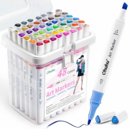 Ohuhu Oahu Alcohol Art Markers Σετ Μαρκαδόρων 48 χρωμάτων Fine & Chisel